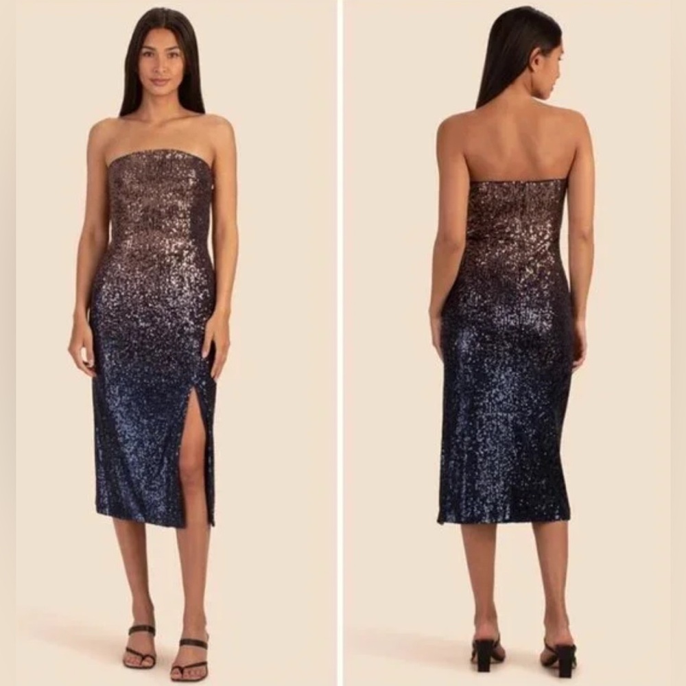 $398 NWT Trina Turk Stella Sequin Strapless‎ Dress